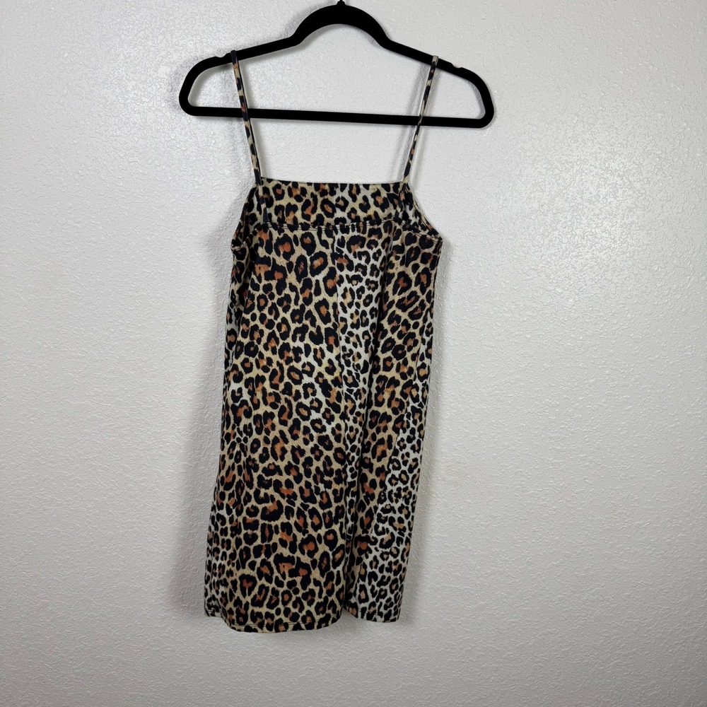 Zara‎ Trafaluc Leopard Print Mini Dress Spaghetti Strap Animal Print Brown Small - Picture 3 of 6